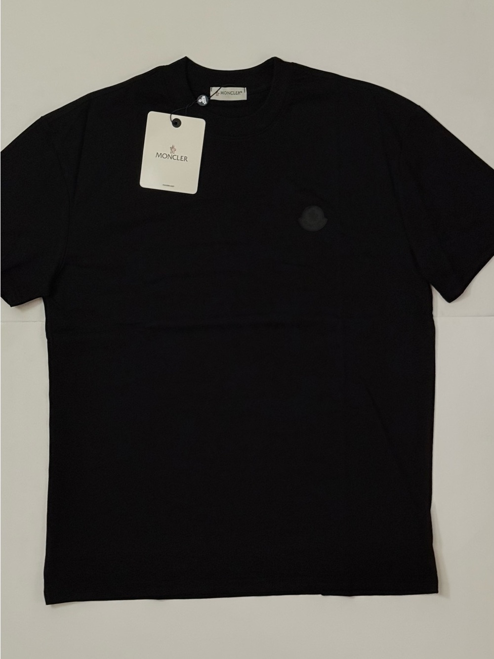 Moncler Black Short-Sleeve Crewneck Logo Tee